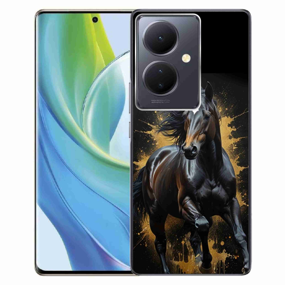 Gélový kryt mmCase na Vivo V29 Lite 5G - elegantný čierny žrebec