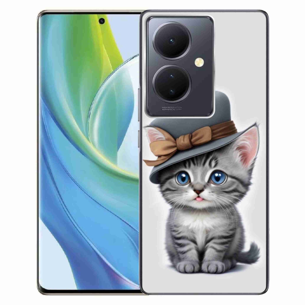 Gélový kryt mmCase na Vivo V29 Lite 5G - mačiatko s klobúkom
