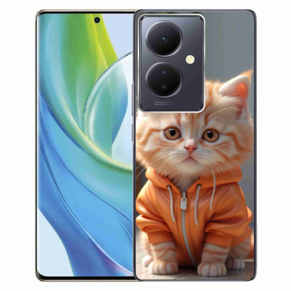 Gélový kryt mmCase na Vivo V29 Lite 5G - mačiatko v mikine