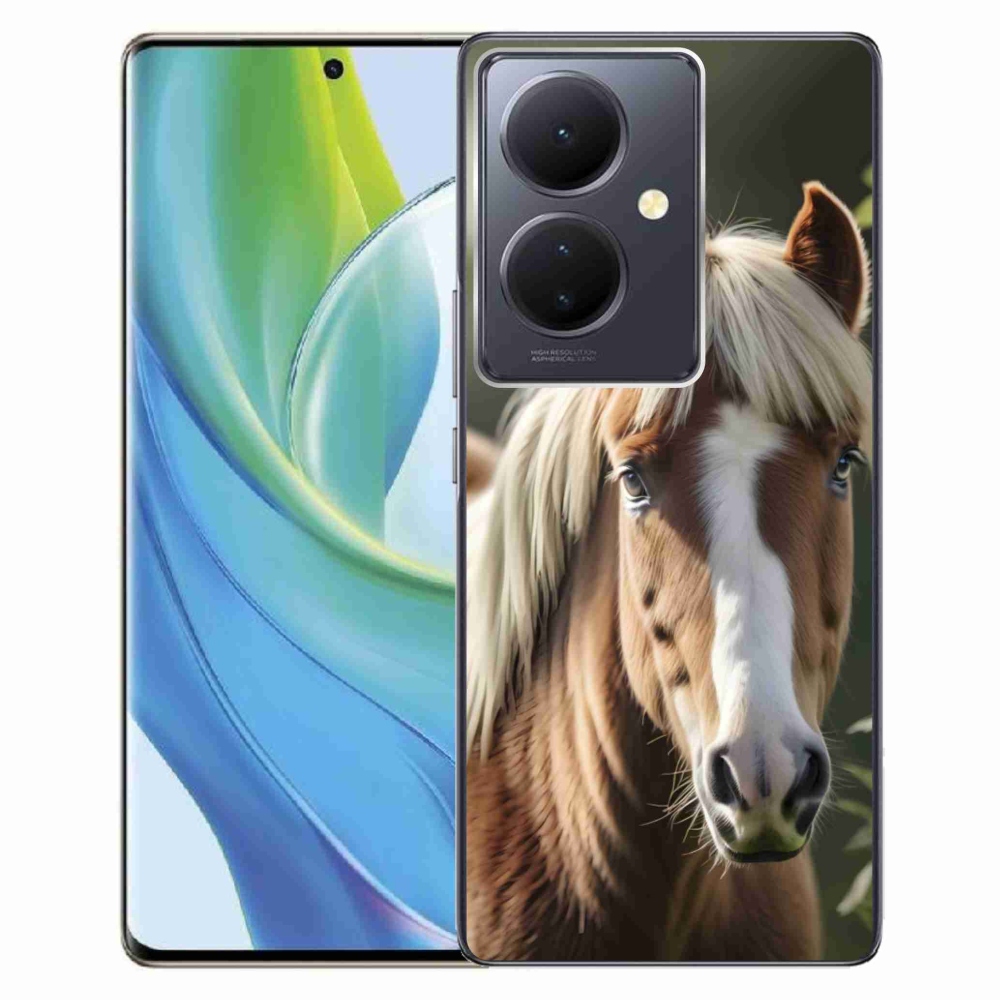 Gélový kryt mmCase na Vivo V29 Lite 5G - kôň so svetlou hrivou
