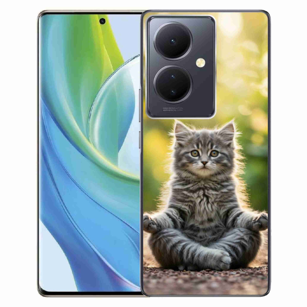 Gélový kryt mmCase na Vivo V29 Lite 5G - meditujúce mačiatko