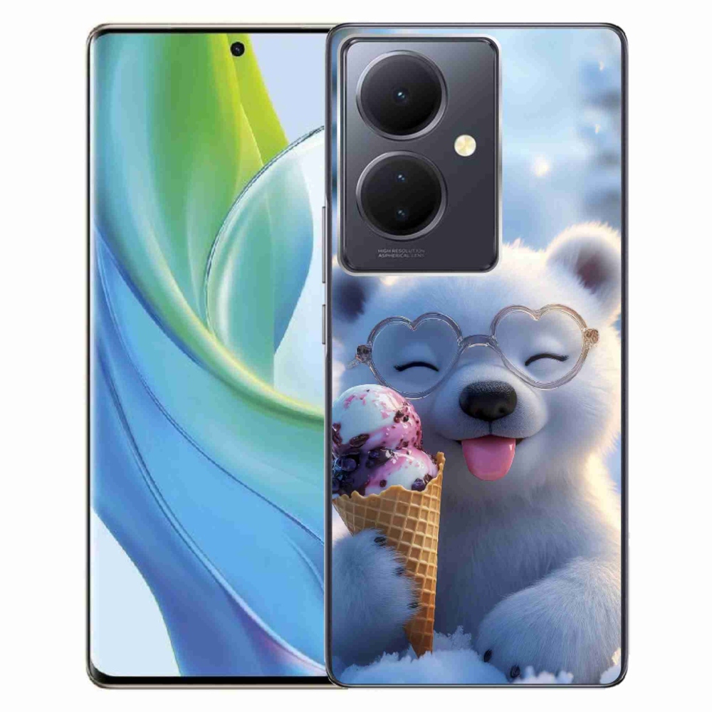 Gélový kryt mmCase na Vivo V29 Lite 5G - medvedík so zmrzlinou