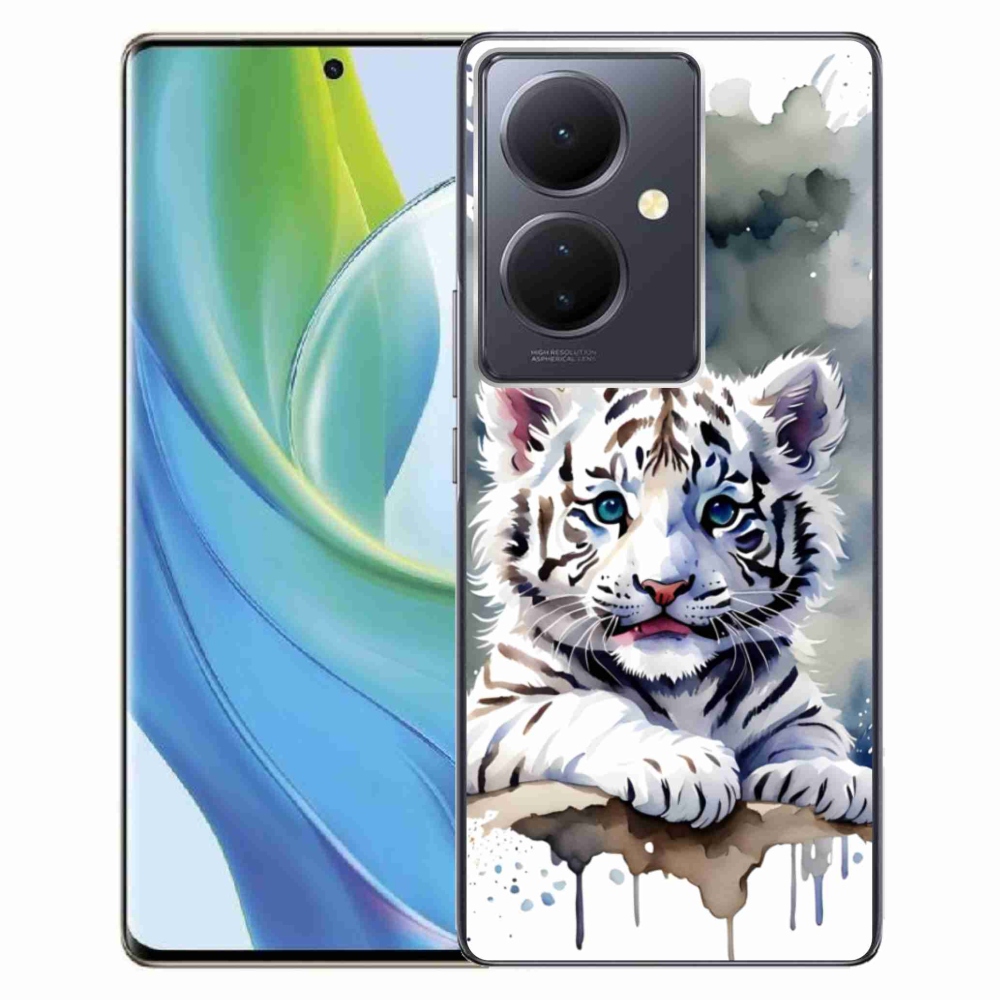 Gélový kryt mmCase na Vivo V29 Lite 5G - mláďa bieleho tigra