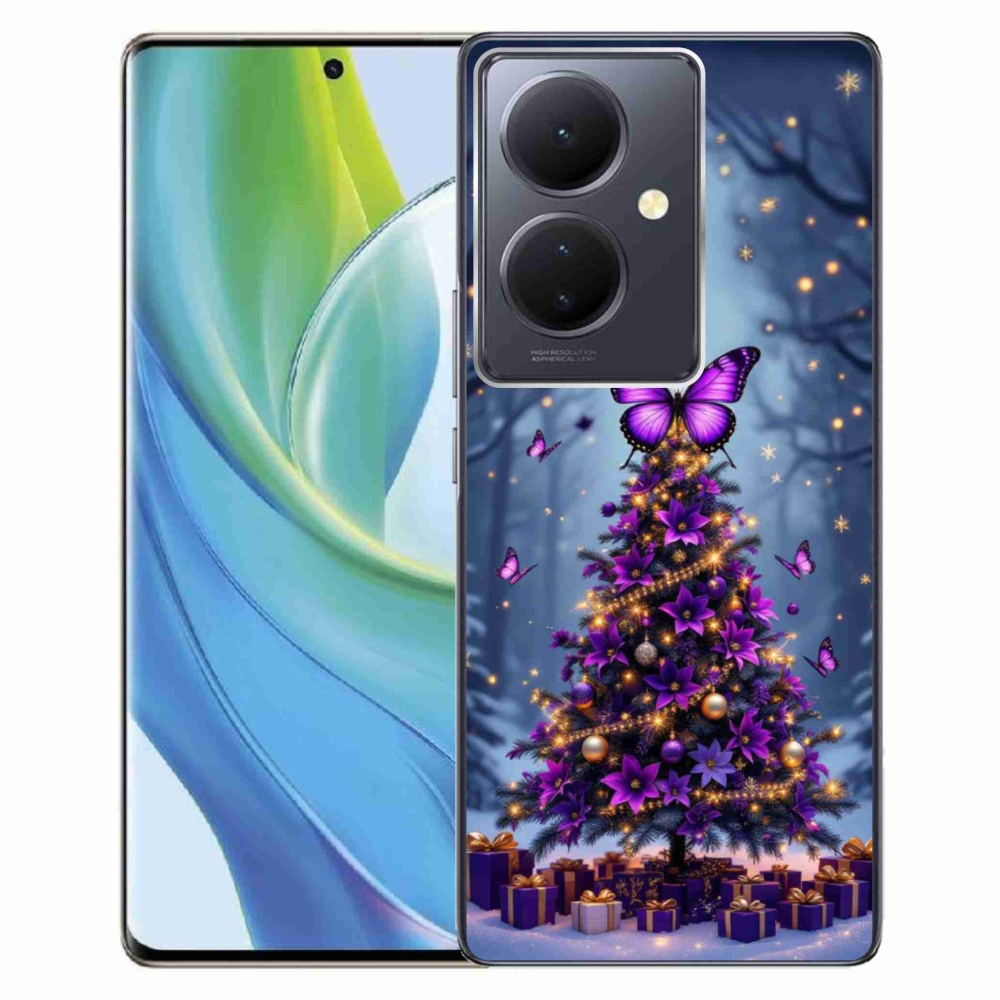 Gélový kryt mmCase na Vivo V29 Lite 5G - motýlí vianočný stromček