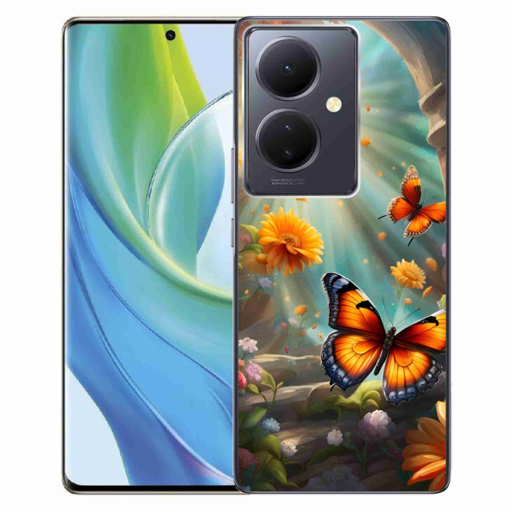 Gélový kryt mmCase na Vivo V29 Lite 5G - motýlia záhrada 2