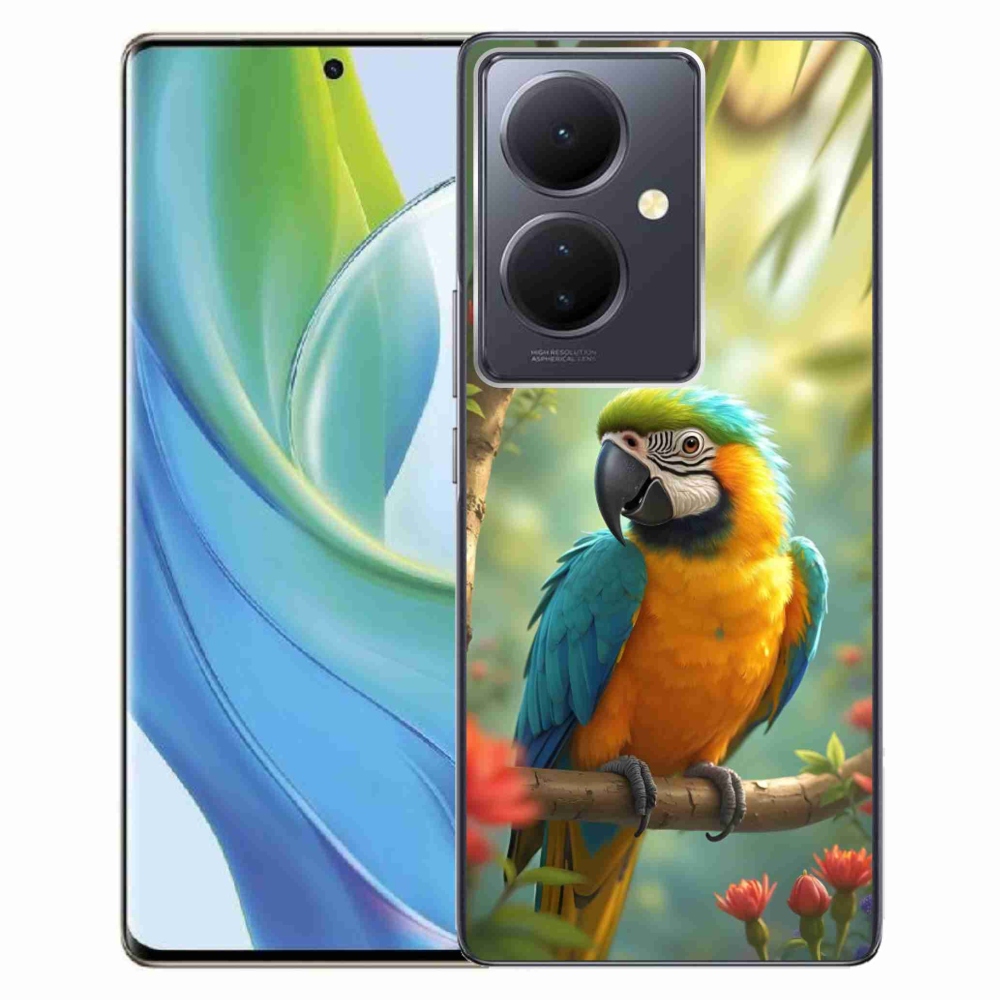 Gélový kryt mmCase na Vivo V29 Lite 5G - papagáj ara modrožltá