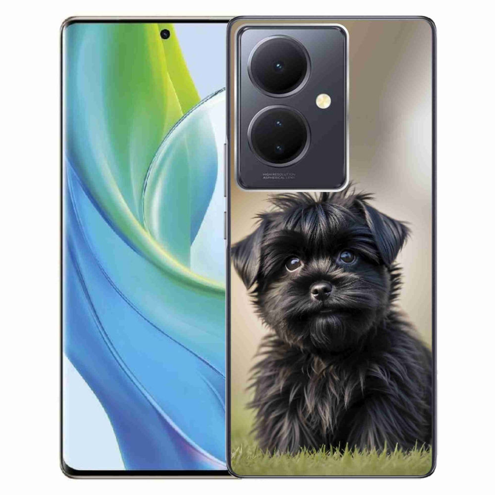 Gélový kryt mmCase na Vivo V29 Lite 5G - roztomilý čierny psík