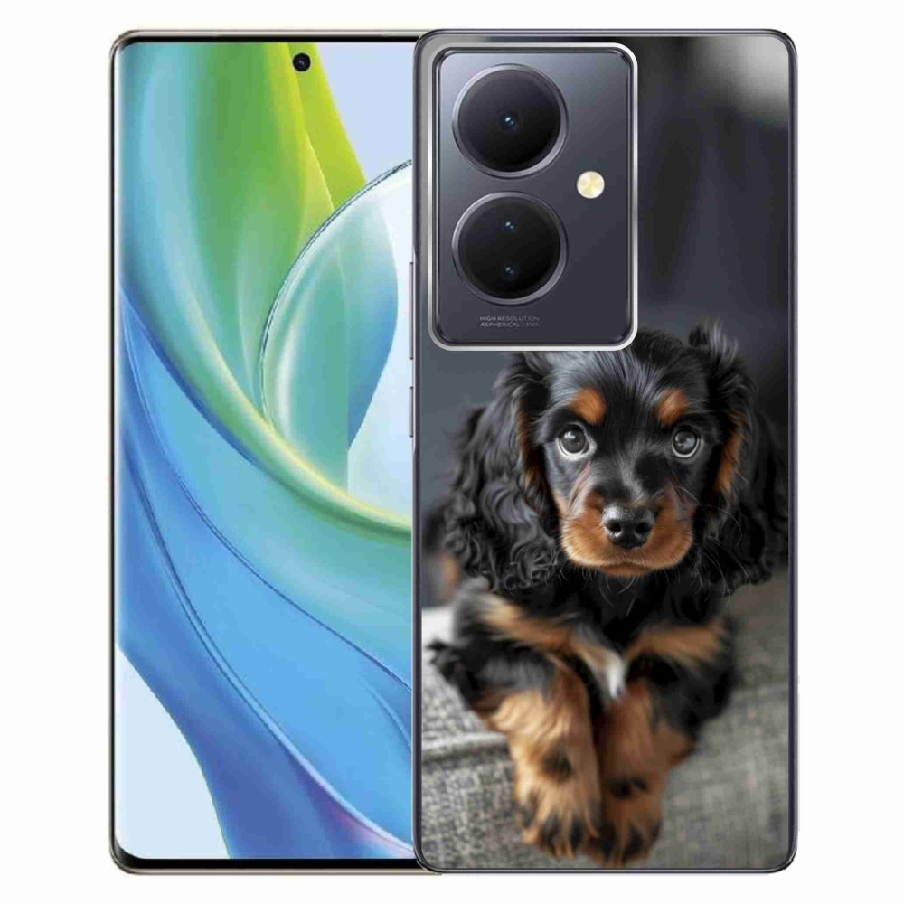 Gélový kryt mmCase na Vivo V29 Lite 5G - roztomilý dlhosrstý jazvečík