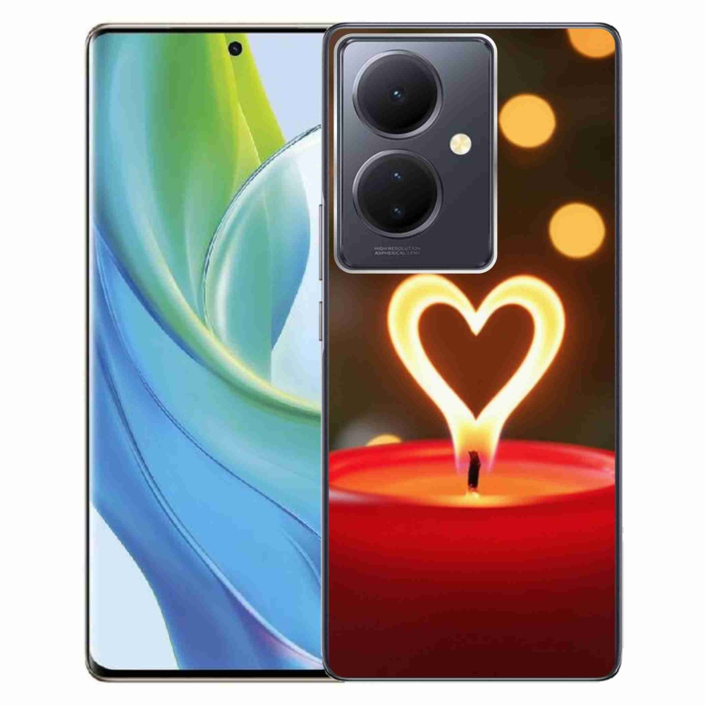 Gélový kryt mmCase na Vivo V29 Lite 5G - srdce z plameňa