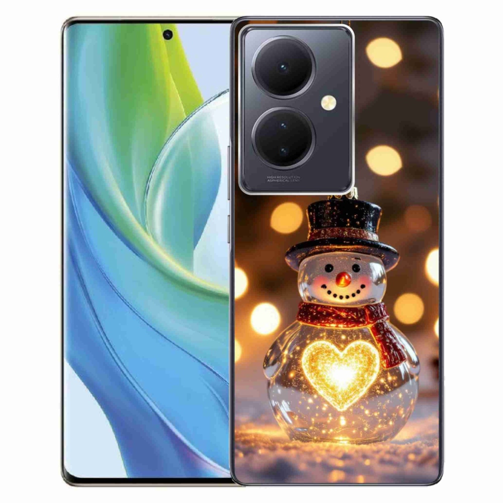 Gélový kryt mmCase na Vivo V29 Lite 5G - svietiaci vianočný snehuliak