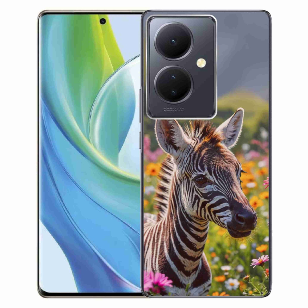 Gélový kryt mmCase na Vivo V29 Lite 5G - zebra na lúke