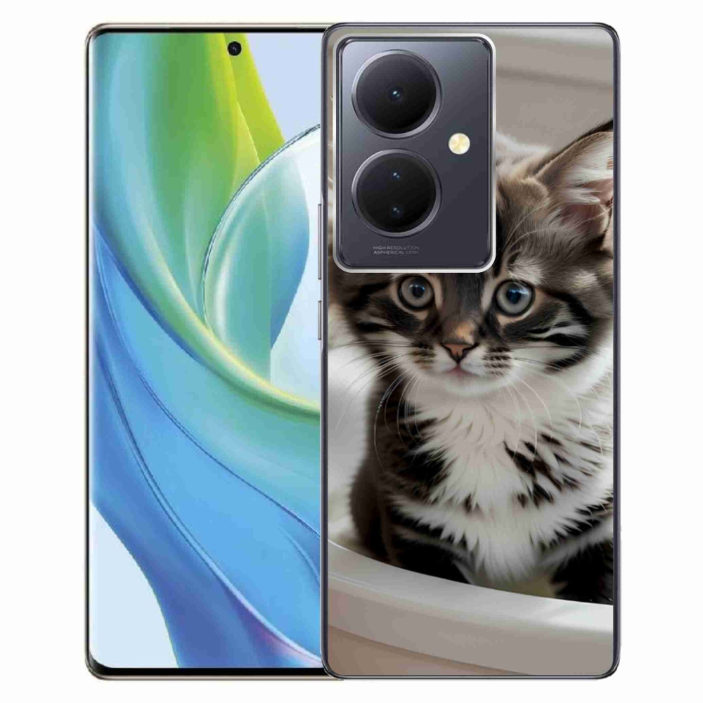 Gélový kryt mmCase na Vivo V29 Lite 5G - zvedavé mačiatko