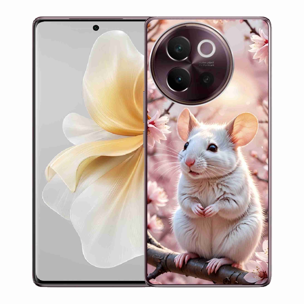 Gélový kryt mmCase na Vivo V40 Lite 5G - biela myš na vetve