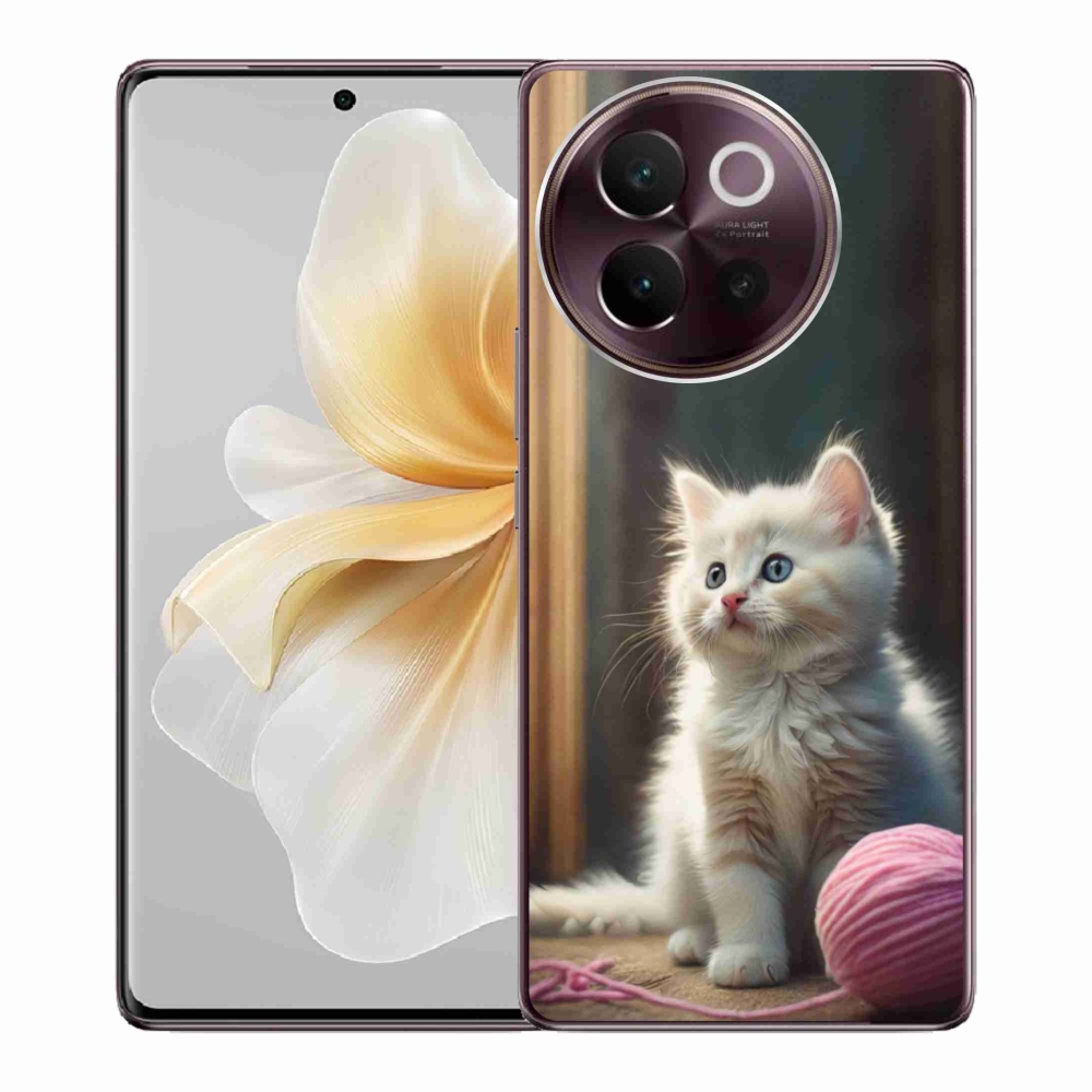 Gélový kryt mmCase na Vivo V40 Lite 5G - biele mačiatko 2