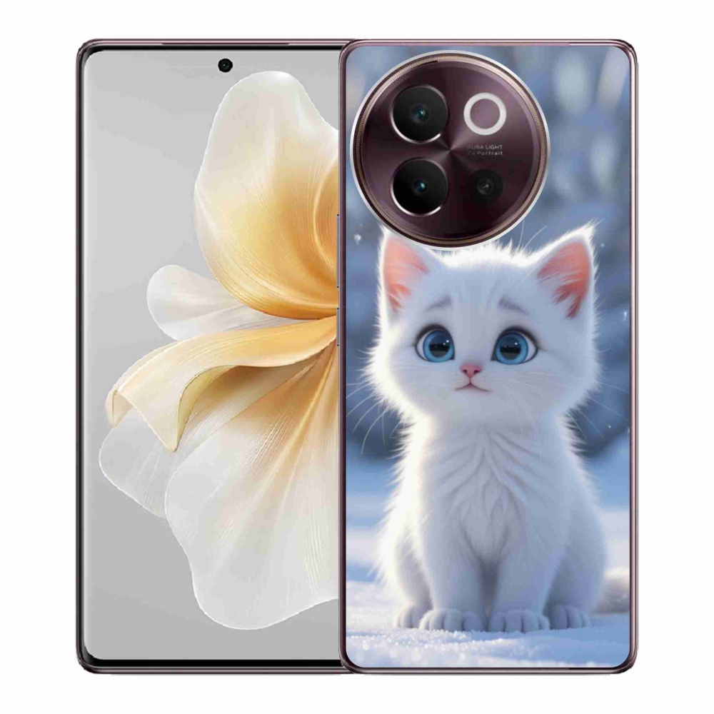 Gélový kryt mmCase na Vivo V40 Lite 5G - biele mačiatko 3