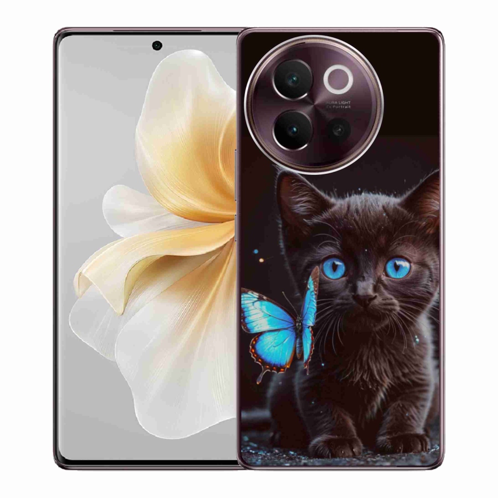 Gélový kryt mmCase na Vivo V40 Lite 5G - čierne mačiatko 3