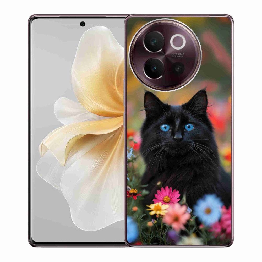 Gélový kryt mmCase na Vivo V40 Lite 5G - čierne mačiatko 4