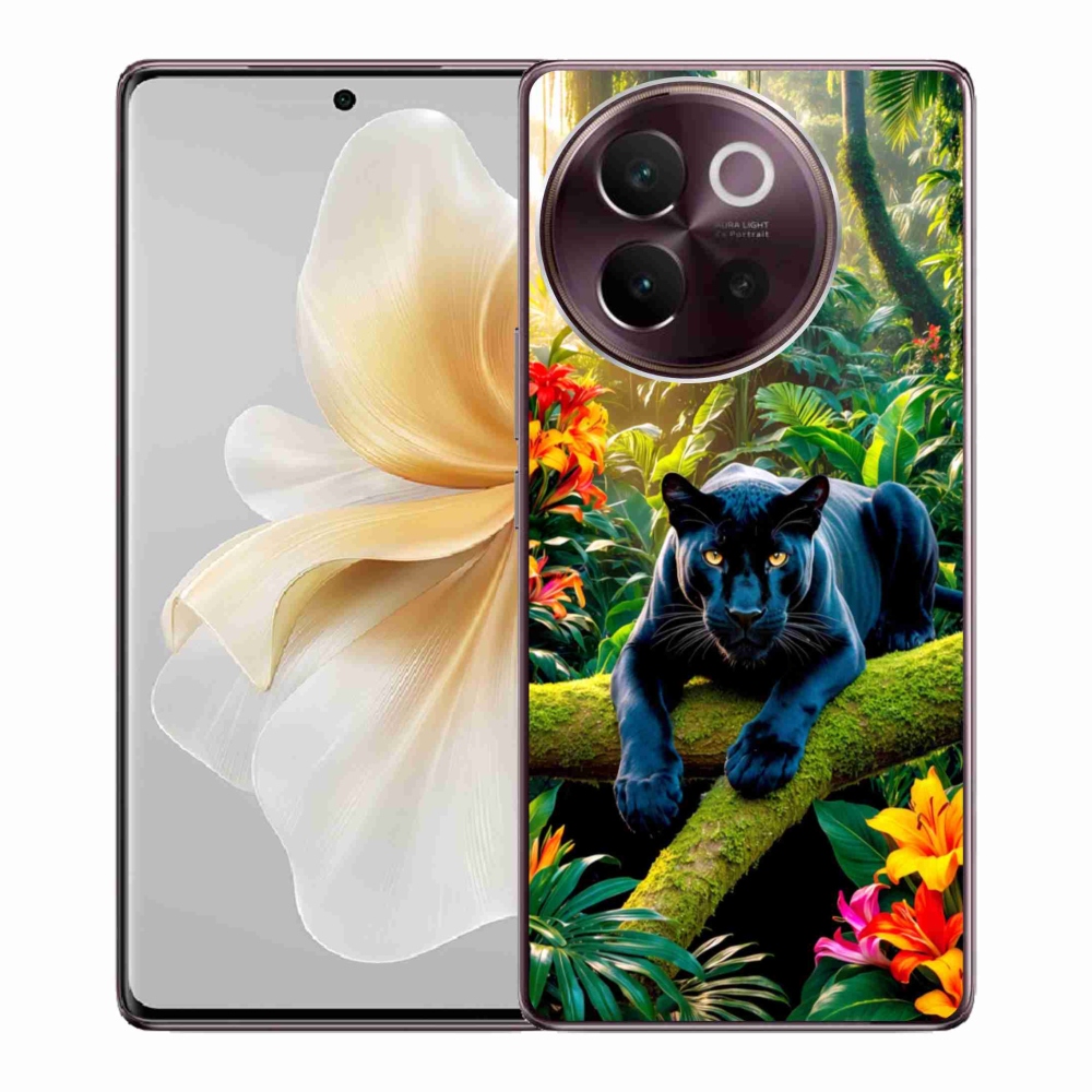 Gélový kryt mmCase na Vivo V40 Lite 5G - čierny panter v džungli