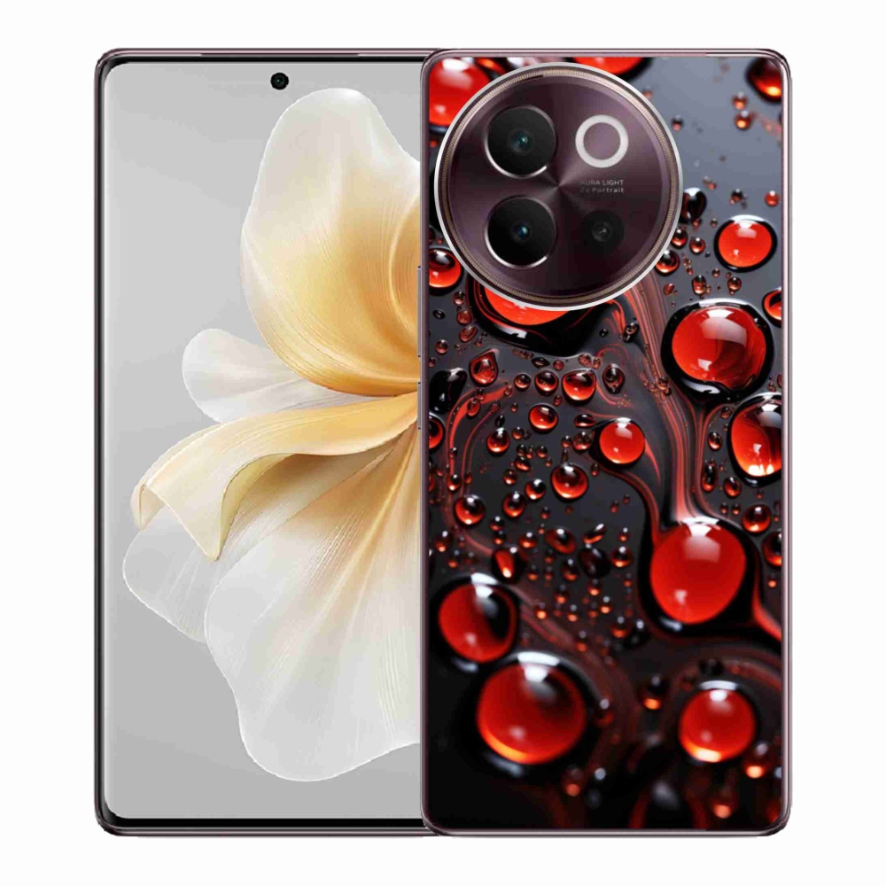 Gélový kryt mmCase na Vivo V40 Lite 5G - červené kvapky 2