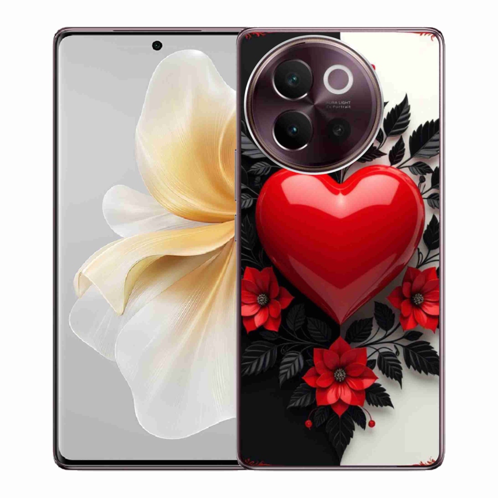 Gélový kryt mmCase na Vivo V40 Lite 5G - červené srdce