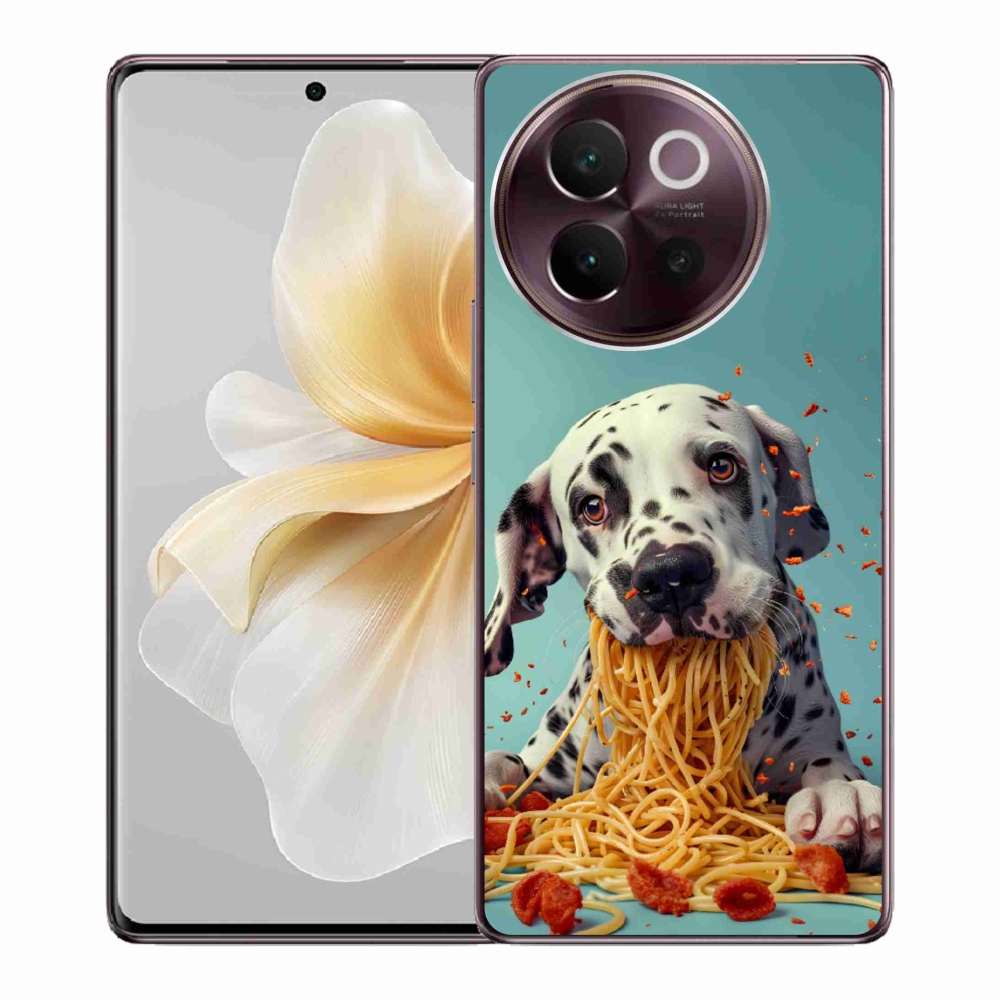 Gélový kryt mmCase na Vivo V40 Lite 5G - dalmatín a špagety