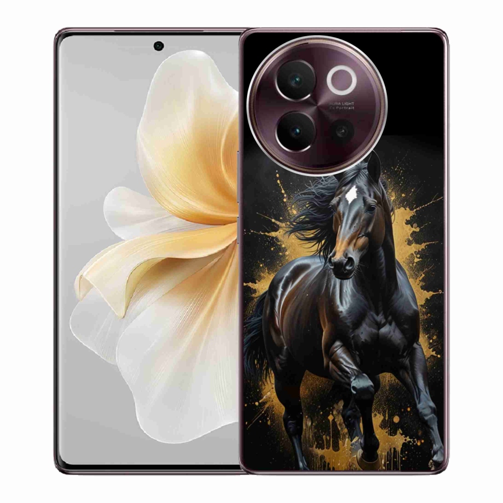 Gélový kryt mmCase na Vivo V40 Lite 5G - elegantný čierny žrebec