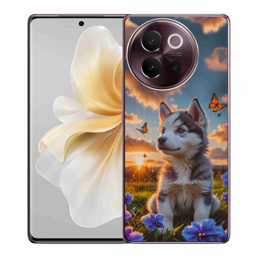 Gélový kryt mmCase na Vivo V40 Lite 5G - husky pri západe slnka