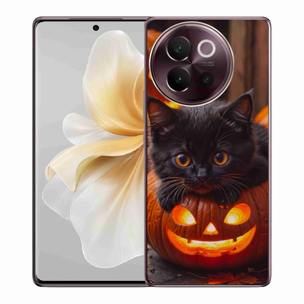 Gélový kryt mmCase na Vivo V40 Lite 5G - mačiatko a tekvica