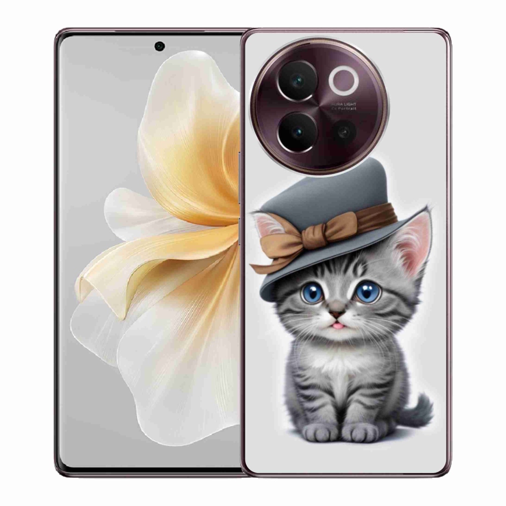 Gélový kryt mmCase na Vivo V40 Lite 5G - mačiatko s klobúkom