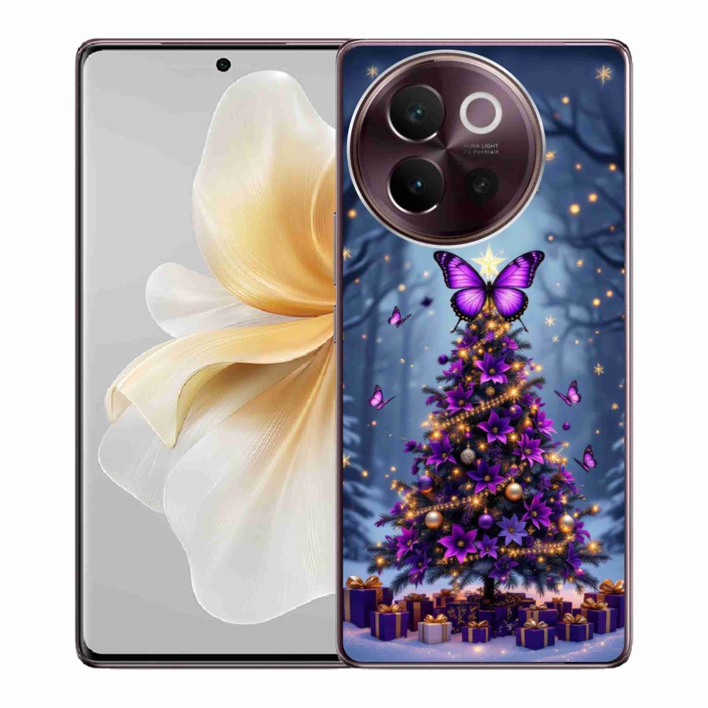 Gélový kryt mmCase na Vivo V40 Lite 5G - motýlí vianočný stromček