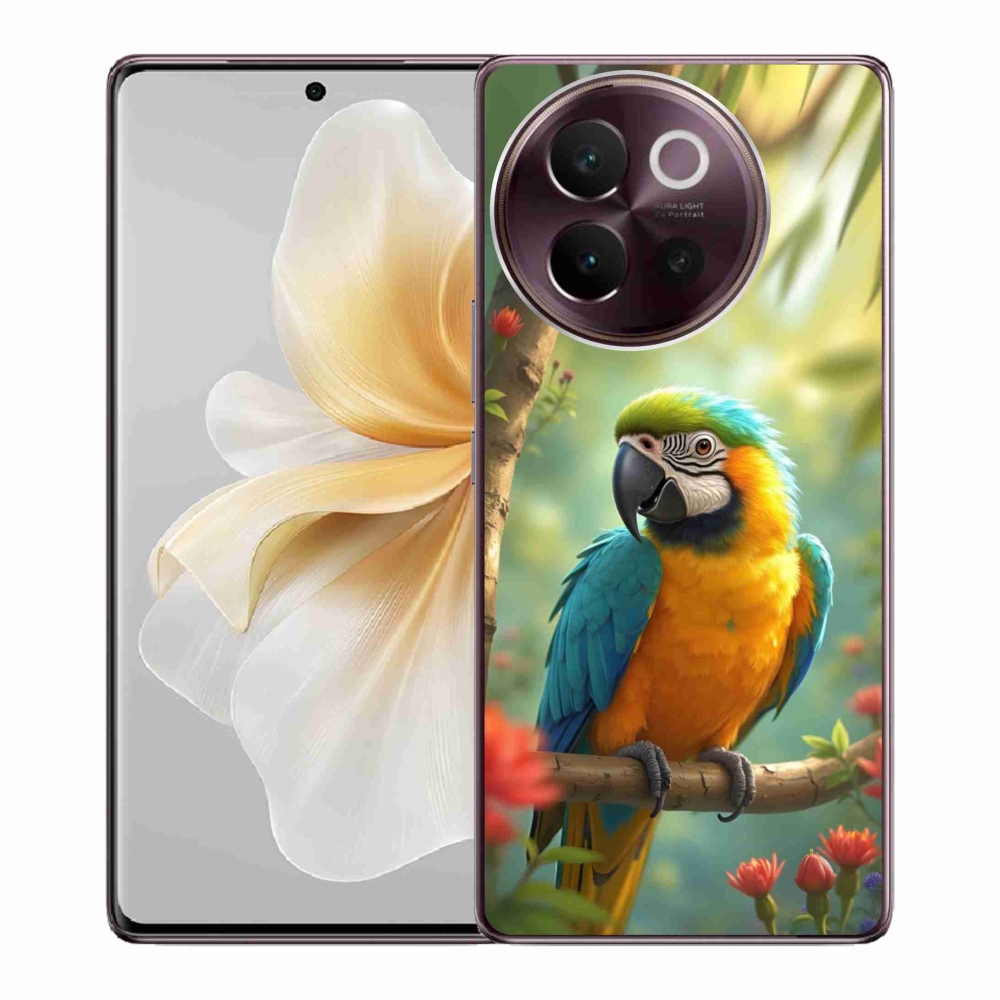 Gélový kryt mmCase na Vivo V40 Lite 5G - papagáj ara modrožltá