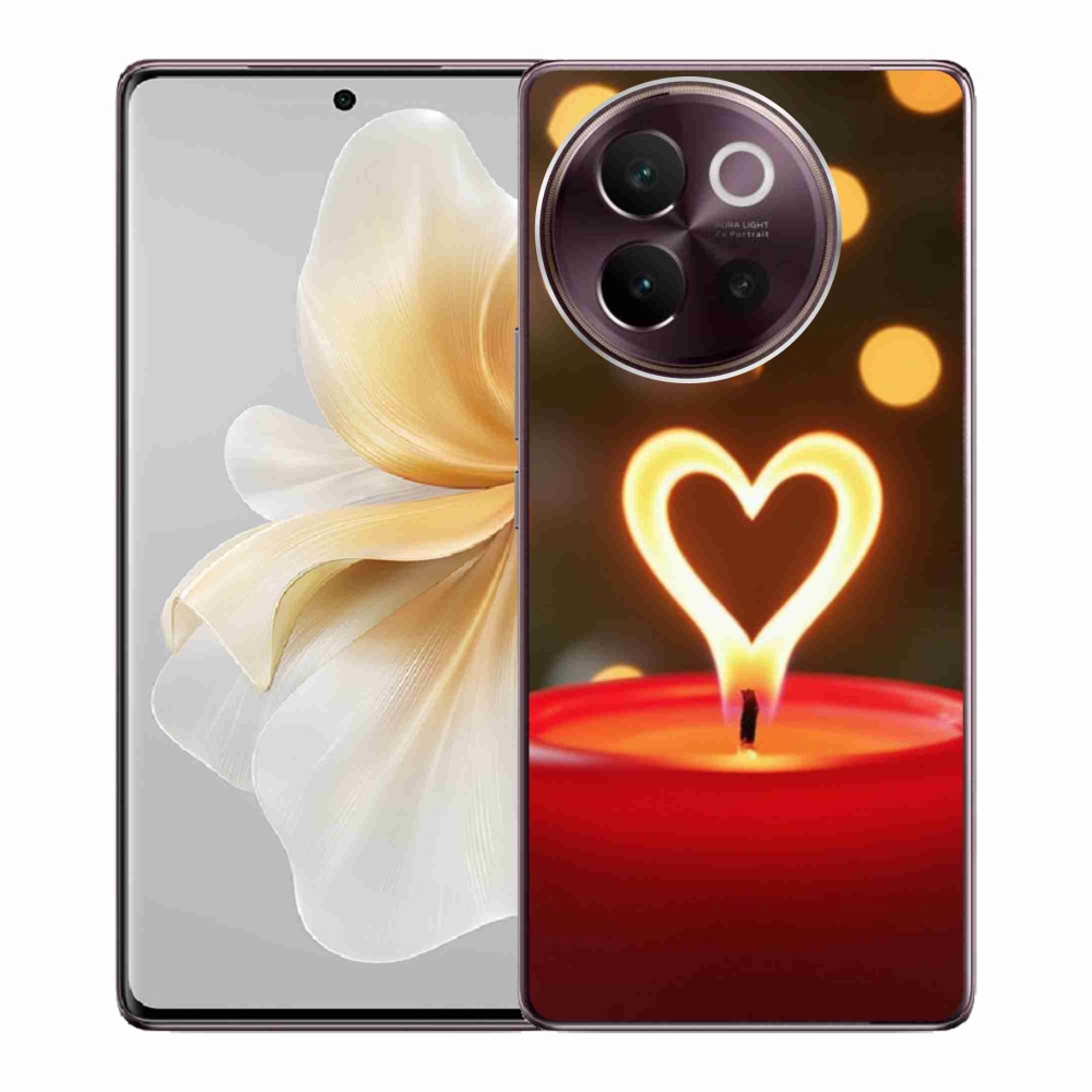 Gélový kryt mmCase na Vivo V40 Lite 5G - srdce z plameňa
