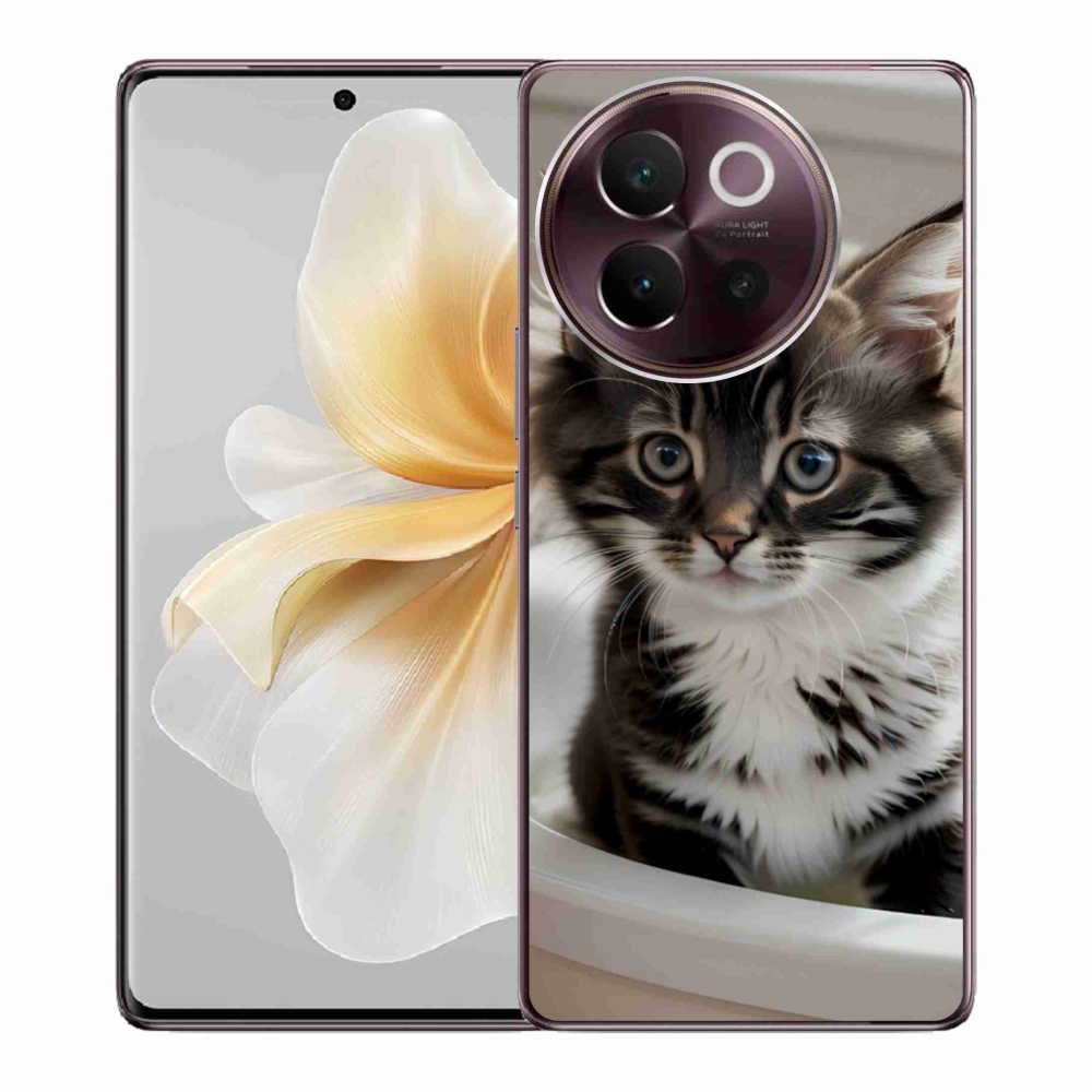 Gélový kryt mmCase na Vivo V40 Lite 5G - zvedavé mačiatko