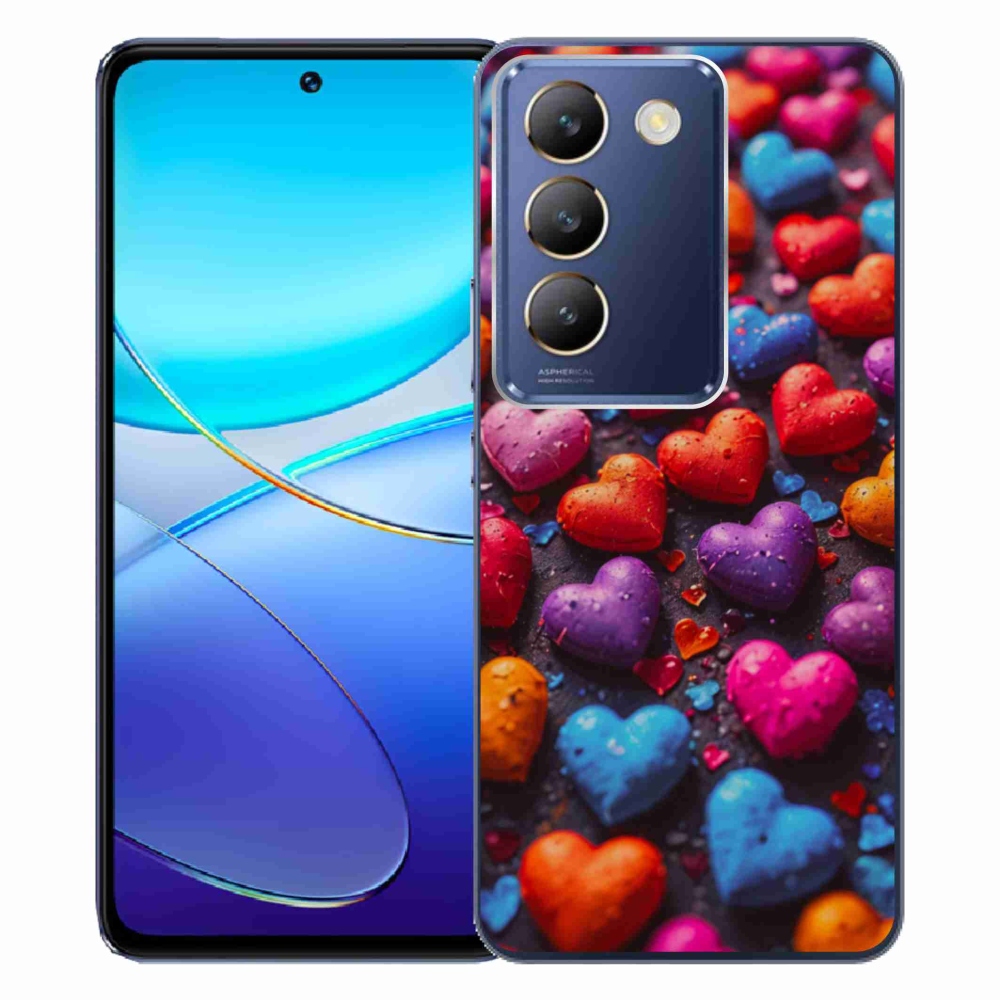 Gélový kryt mmCase na Vivo V40 SE/5G - farebné srdcia