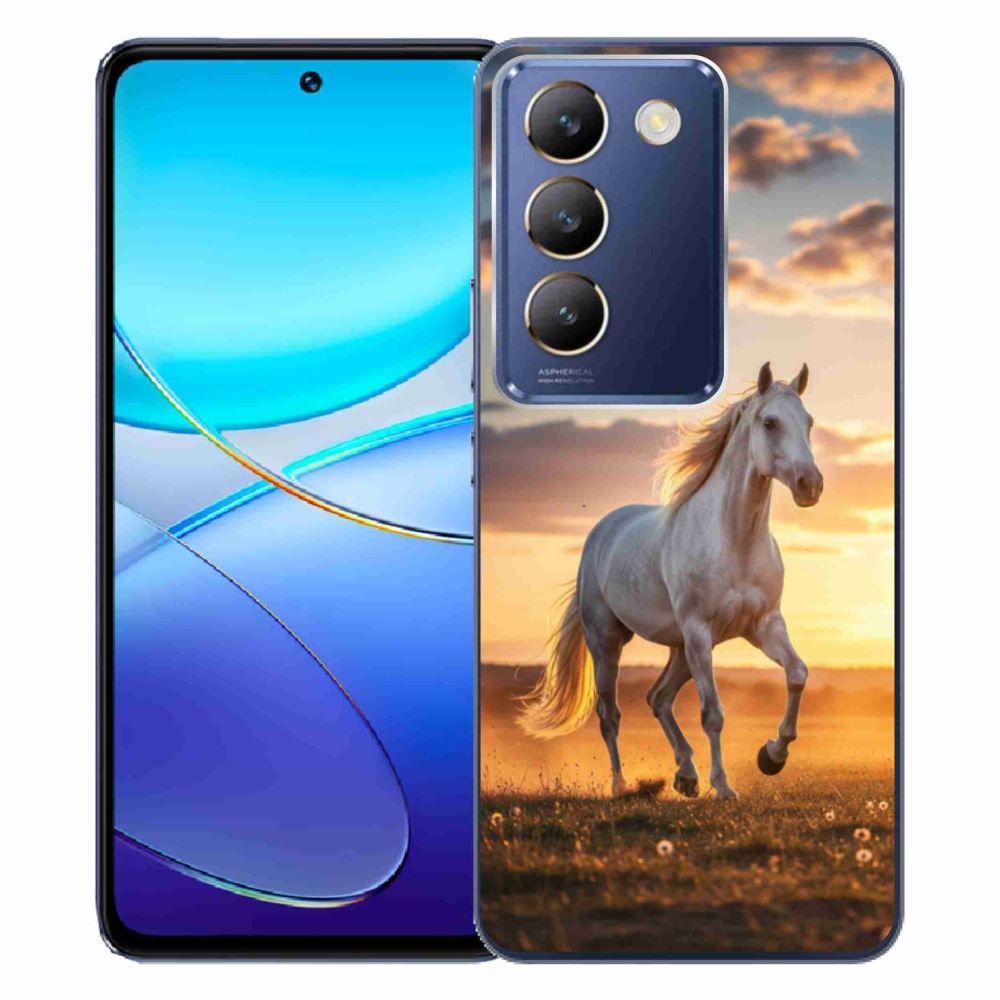 Gélový kryt mmCase na Vivo V40 SE/5G - bežiaci biely kôň 2