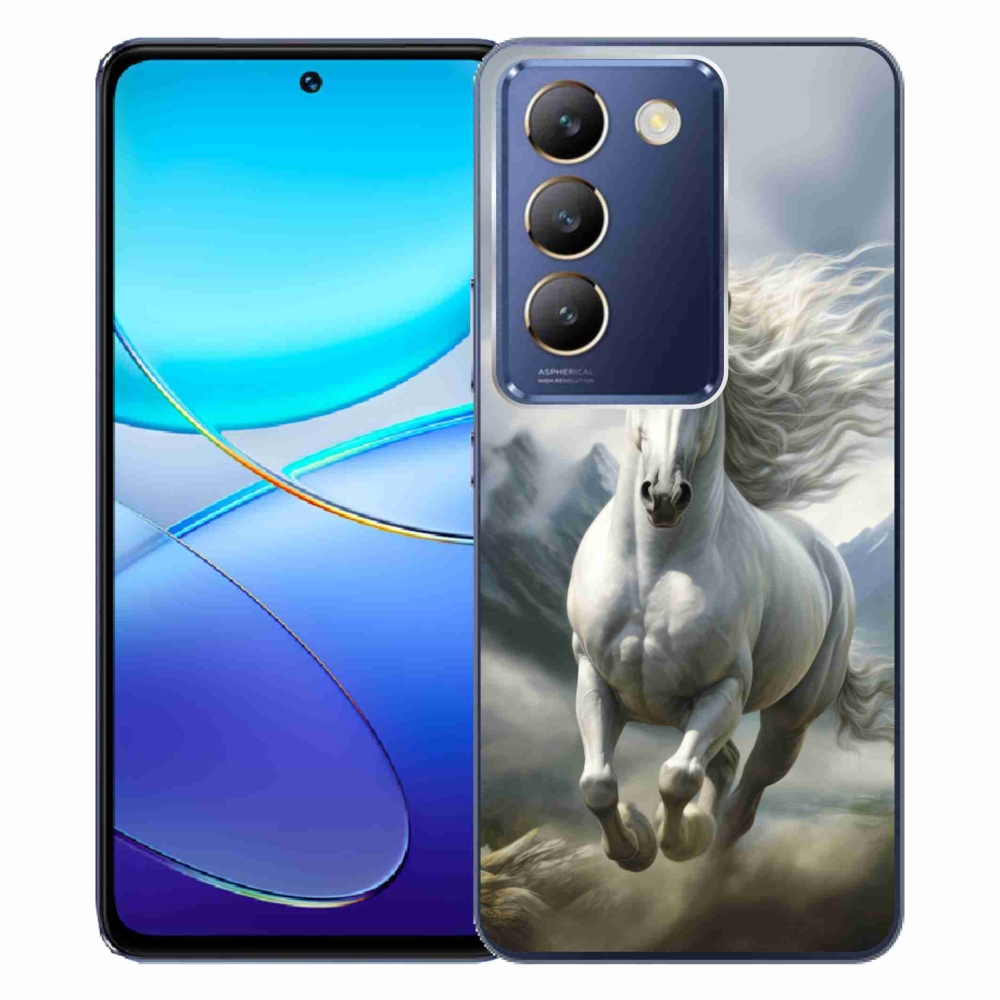 Gélový kryt mmCase na Vivo V40 SE/5G - bežiaci biely kôň 3