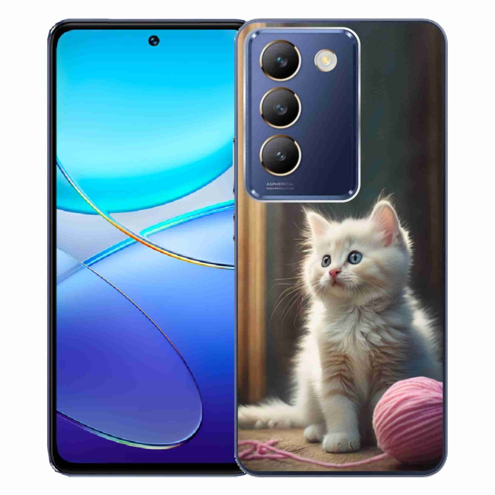 Gélový kryt mmCase na Vivo V40 SE/5G - biele mačiatko 2