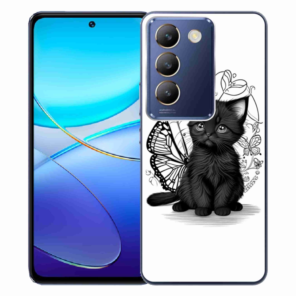 Gélový kryt mmCase na Vivo V40 SE/5G - čierne mačiatko