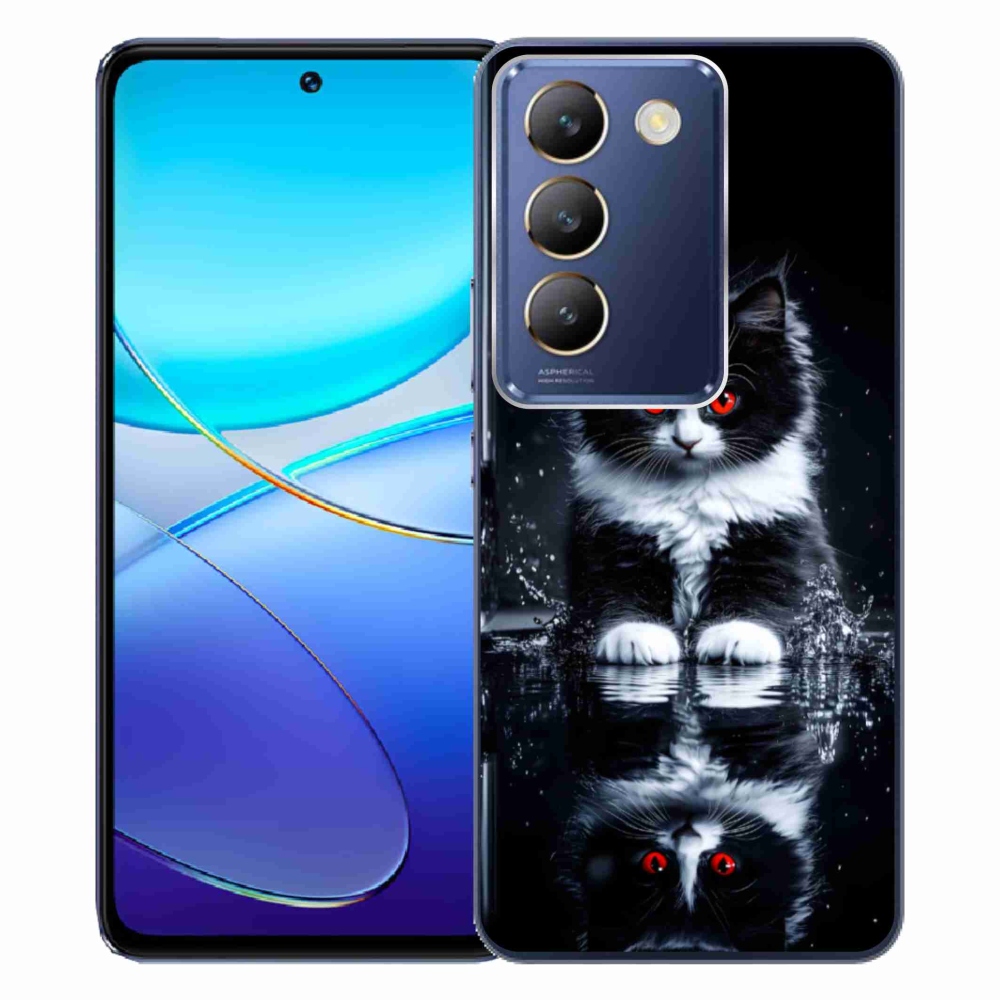 Gélový kryt mmCase na Vivo V40 SE/5G - čiernobiele mačiatko