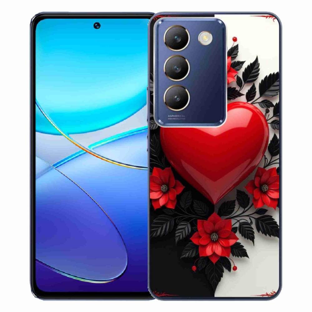 Gélový kryt mmCase na Vivo V40 SE/5G - červené srdce
