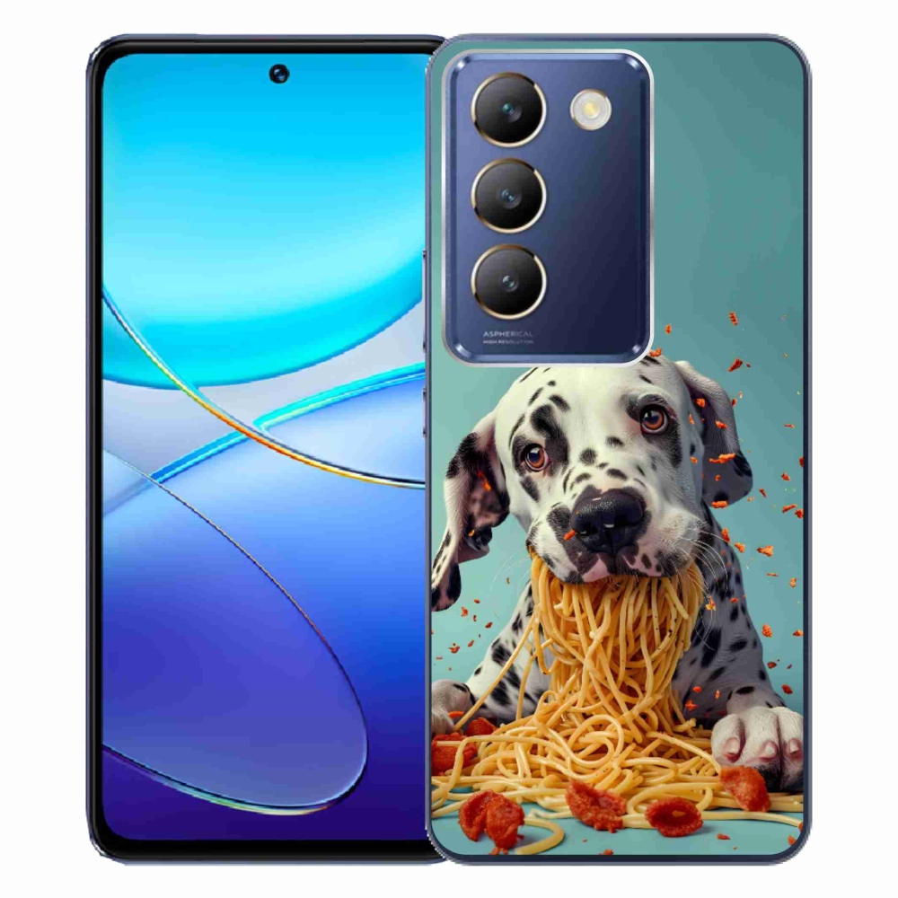 Gélový kryt mmCase na Vivo V40 SE/5G - dalmatín a špagety