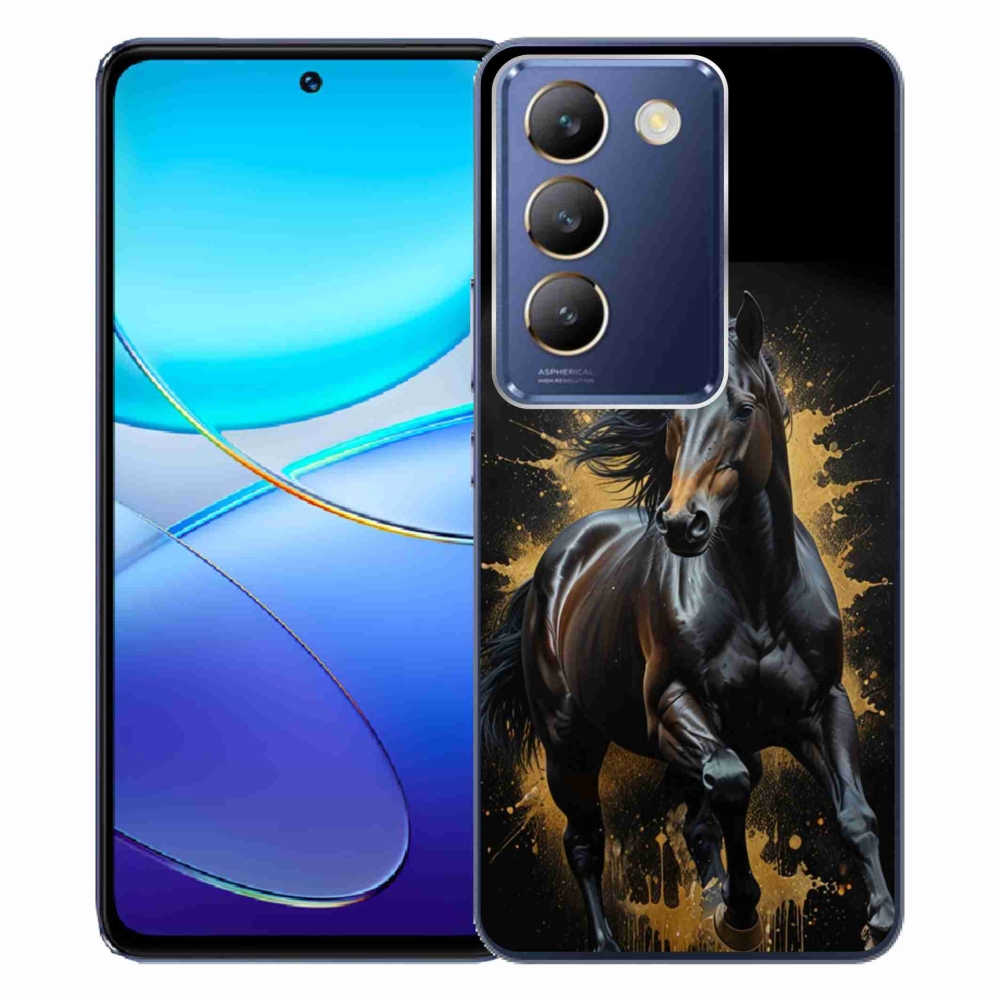Gélový kryt mmCase na Vivo V40 SE/5G - elegantný čierny žrebec