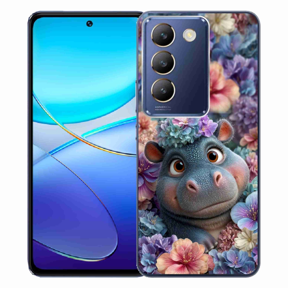 Gélový kryt mmCase na Vivo V40 SE/5G - hrošík v kvetoch