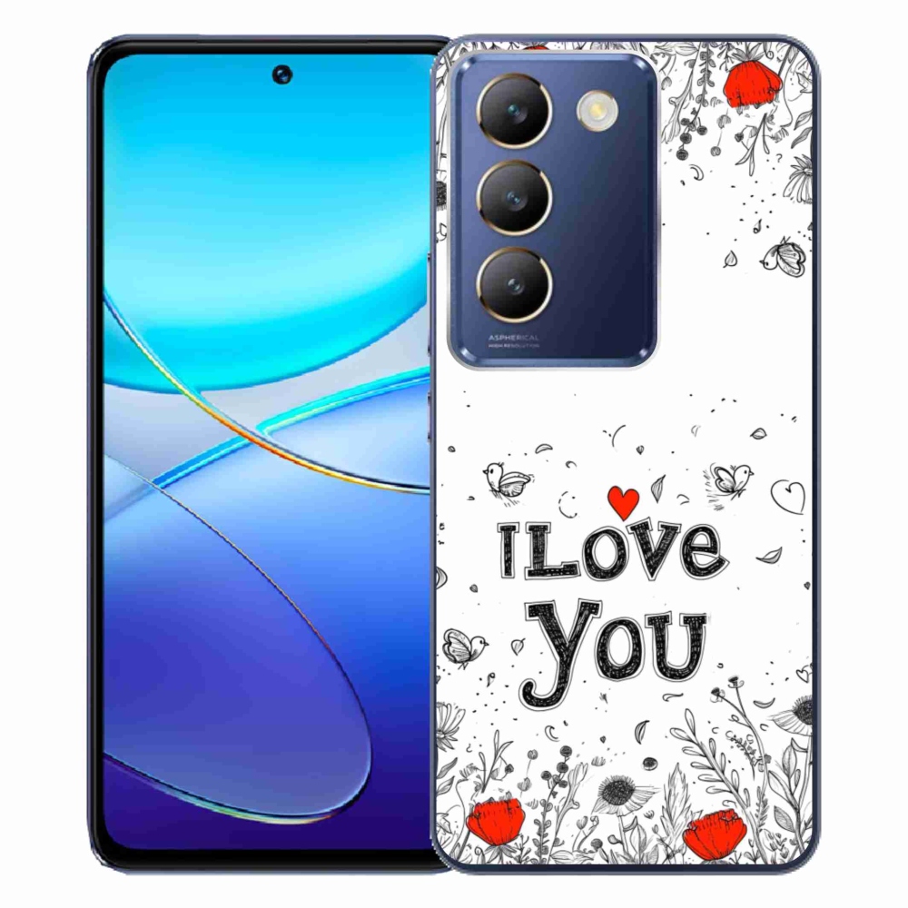 Gélový kryt mmCase na Vivo V40 SE/5G - I love you biele pozadie