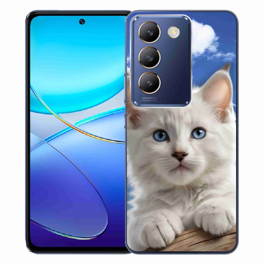 Gélový kryt mmCase na Vivo V40 SE/5G - mačiatko a oblaky