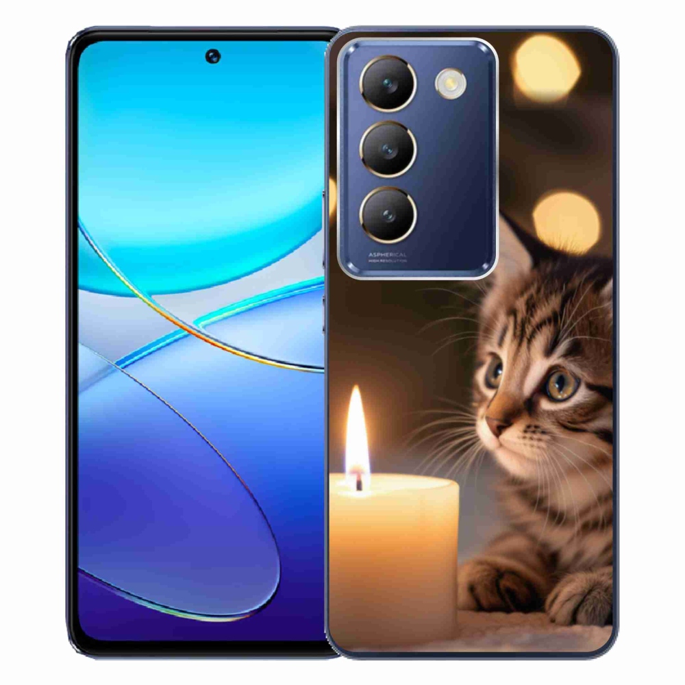 Gélový kryt mmCase na Vivo V40 SE/5G - mačiatko a sviečka