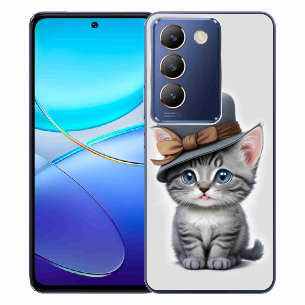 Gélový kryt mmCase na Vivo V40 SE/5G - mačiatko s klobúkom