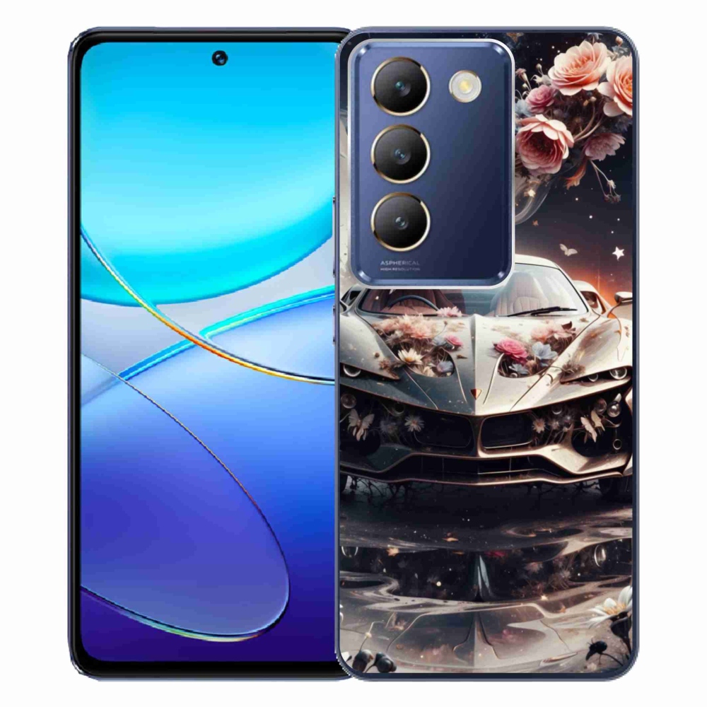 Gélový kryt mmCase na Vivo V40 SE/5G - kvetinový športový automobil