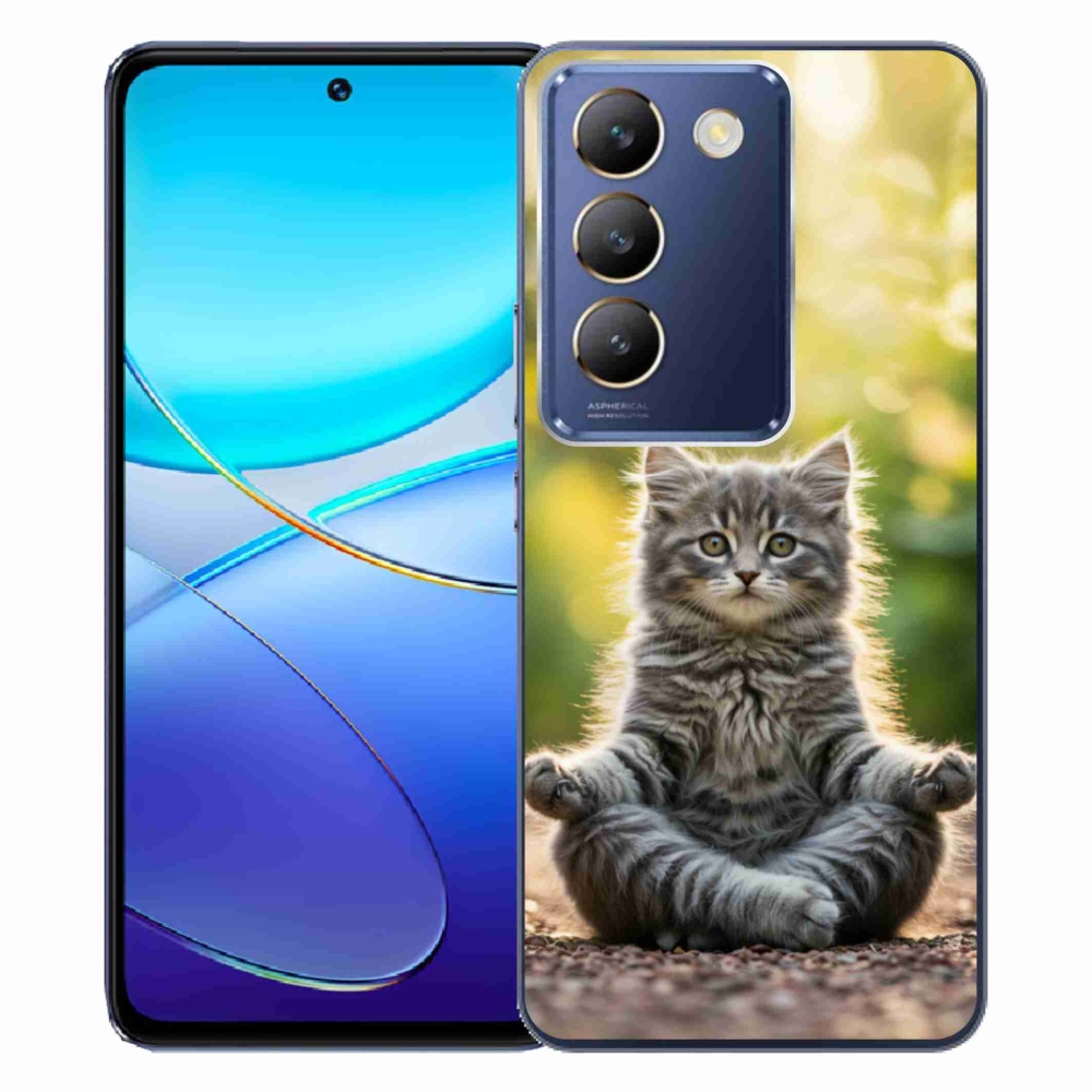 Gélový kryt mmCase na Vivo V40 SE/5G - meditujúce mačiatko