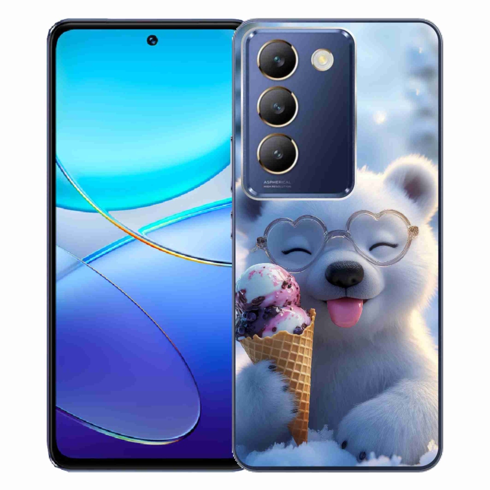 Gélový kryt mmCase na Vivo V40 SE/5G - medvedík so zmrzlinou